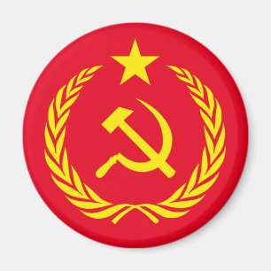 Aimant rond du drapeau communiste de la Guerre fro