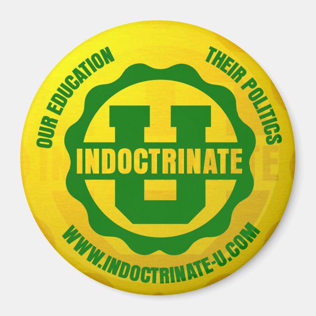Aimant rond du logo de rayonnement "Indoctrinate U (Devant)