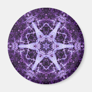 Aimant rond en cristal de bijou pourpre