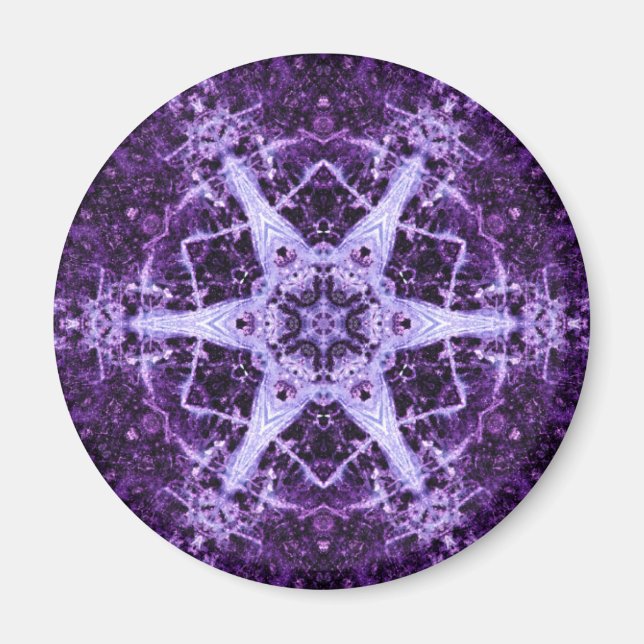 Aimant rond en cristal de Joyau pourpre (Devant)