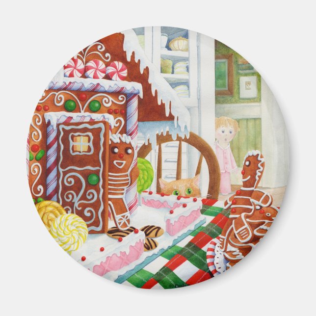 Aimant rond GINGERBREAD SURPRISE (Devant)