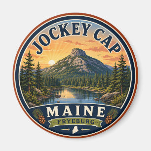 Aimant Rond Jockey Cap Fryeburg Maine