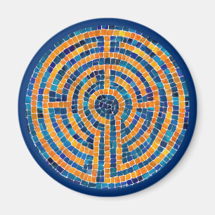 Aimant rond LABYRINTH IV - Bleu
