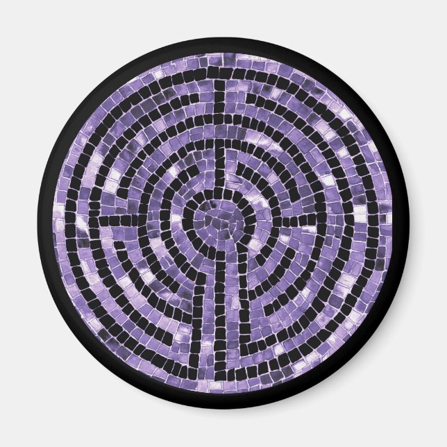 Aimant rond LABYRINTH VI - Noir (Devant)
