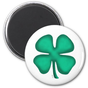 Aimant rond Lucky 4 Leaf Irish Clover