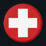 Aimant Rond-point d'urgence de la Croix-Rouge suisse<br><div class="desc">Unité de secours d’urgence Rond Médicale de l’Aide à l’aviation militaire suisse. Armymonstre.</div>