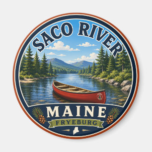 Aimant Rond Rivière Saco Fryeburg Maine