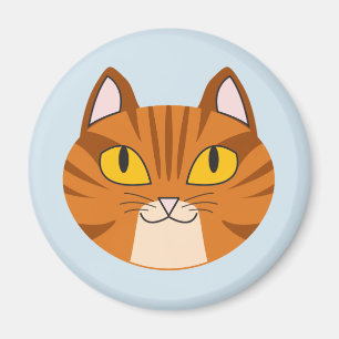 Aimant rond Tabby Chat orange