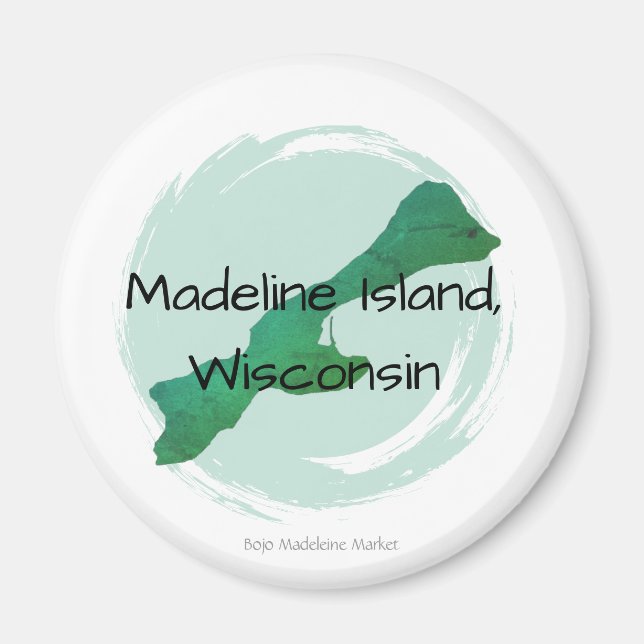 Aimant rond vert Madeline  (Devant)