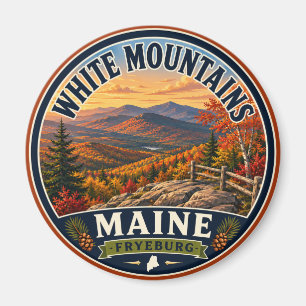 Aimant rond White Mountains Fryeburg Maine