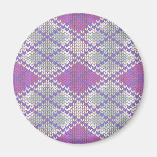 AIMANT RONDE TRICOTÉ ARGYLE LILAS