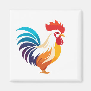 Aimant Rooster Vector Art Animal Moderne Urbain Graphique