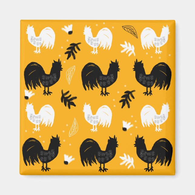 Aimant Roosters rustique Motif de ferme (Devant)