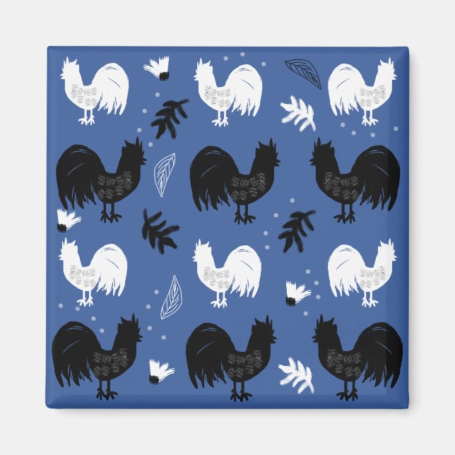 Aimant Roosters rustique Motif de ferme (Devant)