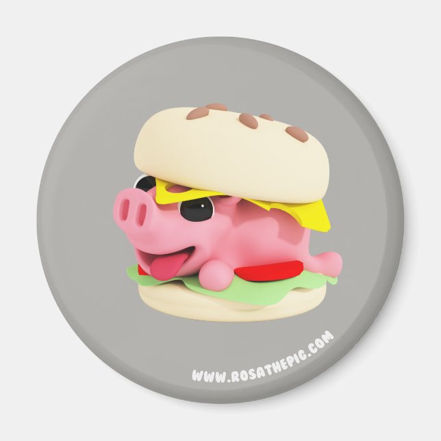 Aimant Rosa the Pig is a Burger (Devant)