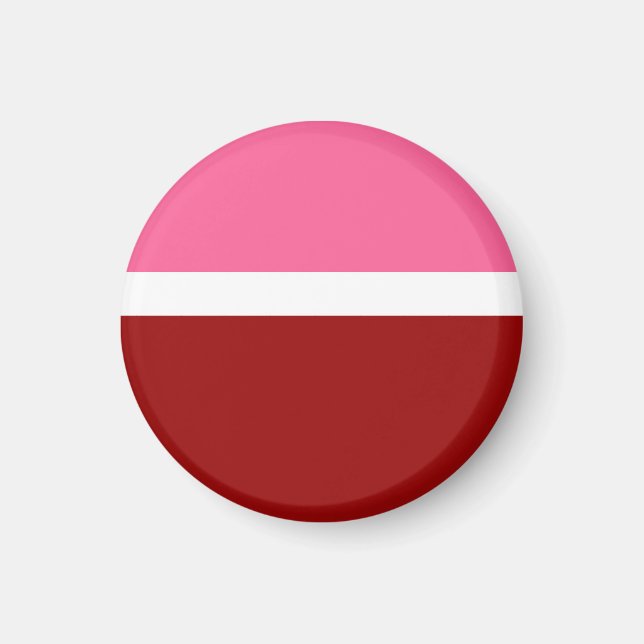 Aimant Rose Blanc Marron Rouge Bloc de Couleur  (Devant)