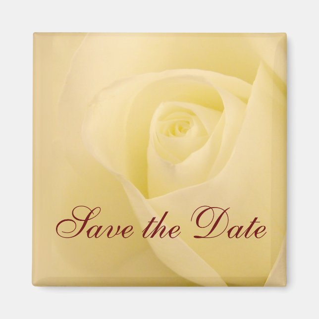 Aimant Rose blanche classique de mariage pour sauver la d (Devant)