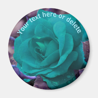 Aimant Rose Bleue Fleur Personnalisée