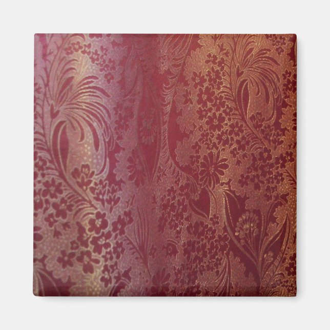 Aimant Rose brocart chinois (Devant)