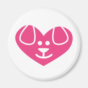 Aimant Rose Coeur de Chien