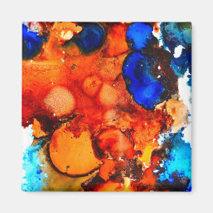 Aimant Rose d'art abstrait orange rouille