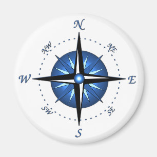 Aimant Rose de boussole bleu