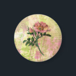 Aimant Rose de chien<br><div class="desc">Cet aimant Rose de chien présente ma peinture d'art numérique d'un Rose de chien sur un arrière - plan floral art numérique en rose et vert.</div>