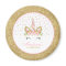 Rose de licorne et plaque à papier 7" d'or plaques