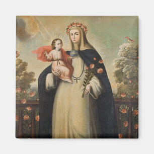 Aimant Rose de St de Lima avec l'enfant Jésus