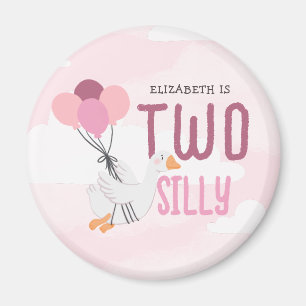 Aimant Rose Deux oie sotte 2e fête d'anniversaire Favoris