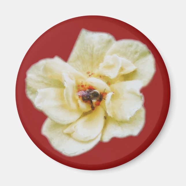 Aimant Rose et abeille (Devant)