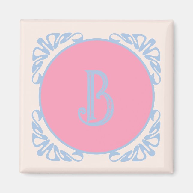 Aimant Rose et bleu personnalisés (Devant)