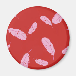 Aimant rose et rouge - Plumes