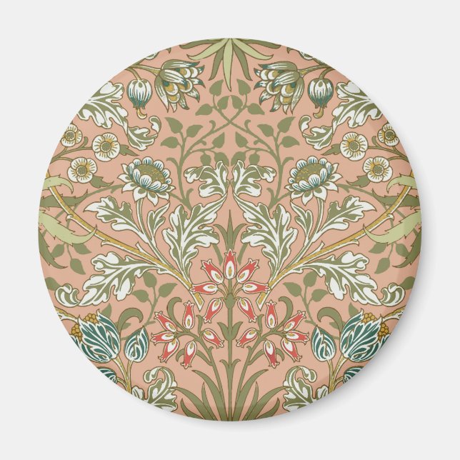 Aimant Rose Fleur de Jacinthe d'Art de William Morris (Devant)