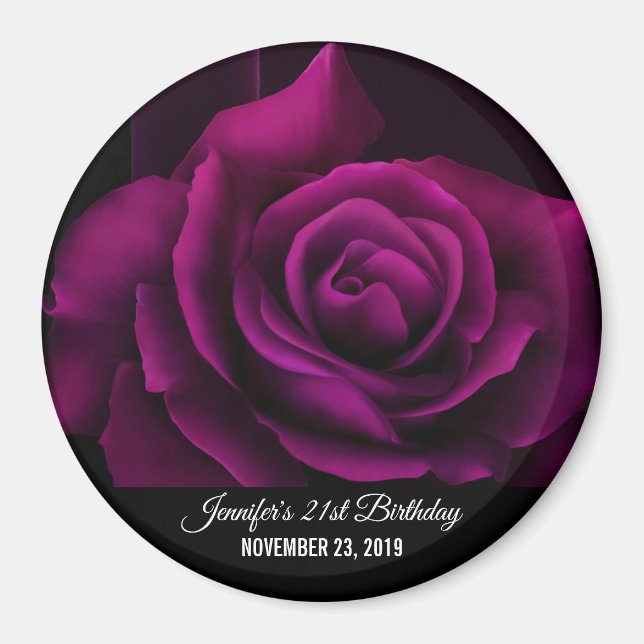 Aimant Rose Fleur Pourpre-Rouge Gothique Rendez-vous (Devant)