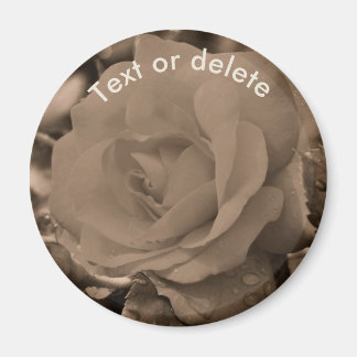 Aimant Rose Fleur Sépia Personnalisée