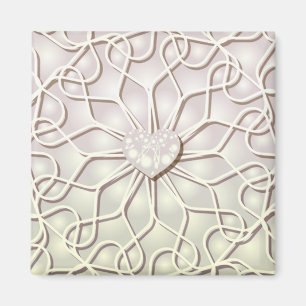 Aimant Rose géométrique Gold LOVE Motif de coeur