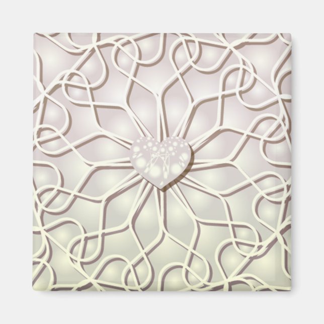 Aimant Rose géométrique Gold LOVE Motif de coeur (Devant)