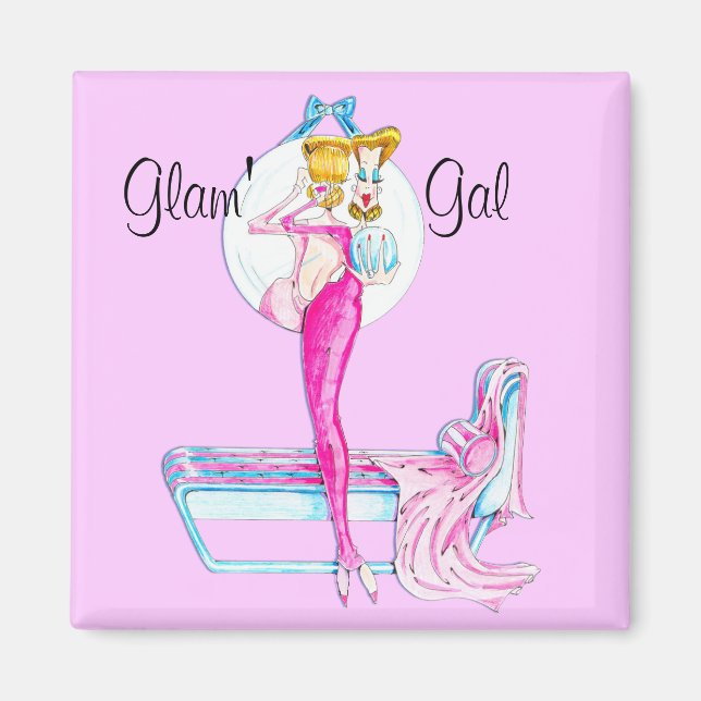 Aimant rose glam' Gal (Devant)