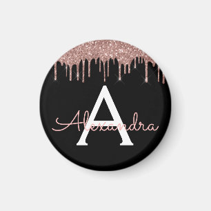 Aimant Rose Gold - Blush Pink Black Parties scintillant N