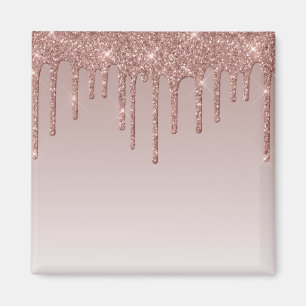 Aimant Rose Gold Glitter Liquide Drips