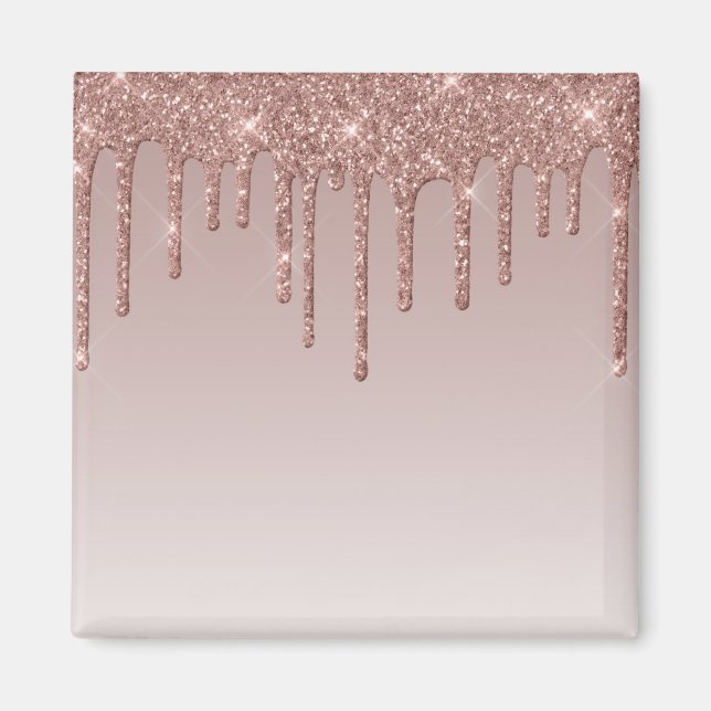 Aimant Rose Gold Glitter Liquide Drips (Devant)