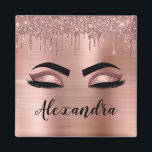 Aimant Rose Gold Glitter Sparkle Eyelashes Monogram<br><div class="desc">Rose Gold Faux Foil Metallic Sparkle Parties scintillant en métal brossé Monogramme Nom et premiers cils (cils), Eyelash Extensions et Yeux Blush rose Réfrigérateur Magnets. Le design fait le cadeau parfait pour 16 ans, mariage, douche nuptiale, anniversaire, baby shower ou bachelorette pour quelqu'un à la recherche d'un style cool tendance....</div>