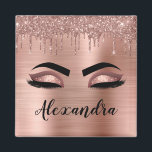 Aimant Rose Gold Glitter Sparkle Eyelashes Monogram<br><div class="desc">Rose Gold Faux Foil Metallic Sparkle Parties scintillant en métal brossé Monogramme Nom et premiers cils (cils), Eyelash Extensions et Yeux Blush rose Réfrigérateur Magnets. Le design fait le cadeau parfait pour 16 ans, mariage, douche nuptiale, anniversaire, baby shower ou bachelorette pour quelqu'un à la recherche d'un style cool tendance....</div>