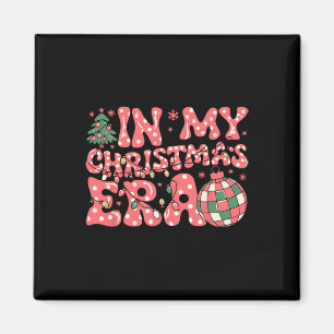 Aimant Rose Groovy Dans Mon Ère De Noël Joyeux Et Lumineu
