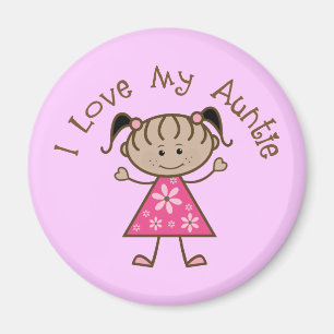 Aimant Rose J'Aime Ma Tante Cadeau