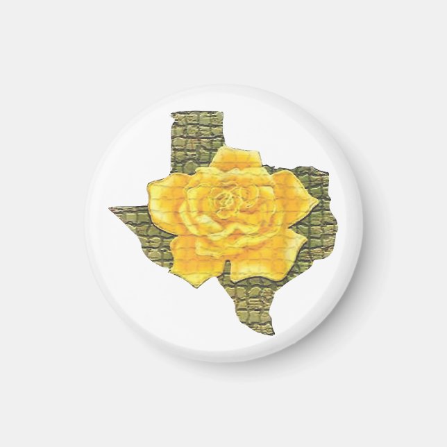 Aimant Rose Jaune Du Texas Motif Flower (Devant)