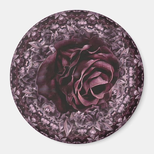 Aimant Rose Mandala  (Devant)