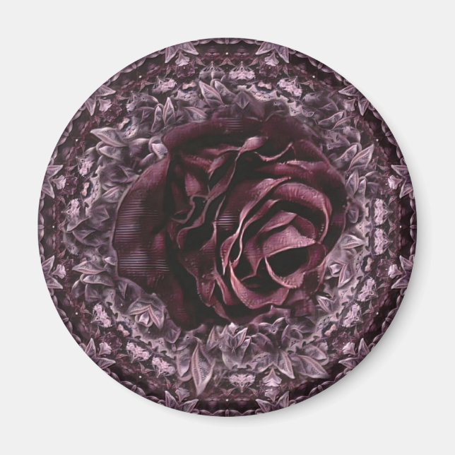 Aimant Rose Mandala (Devant)