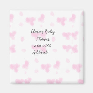 Aimant Rose mignon baby shower aquarelle moderne dat